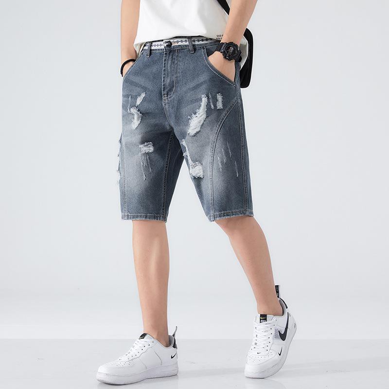 Quần Short Denim Ống Rộng Thời Trang Cá Tính Cho Nam