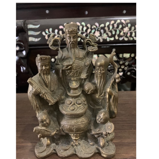 Tam đa Phước Lộc Thọ bằng đồng
