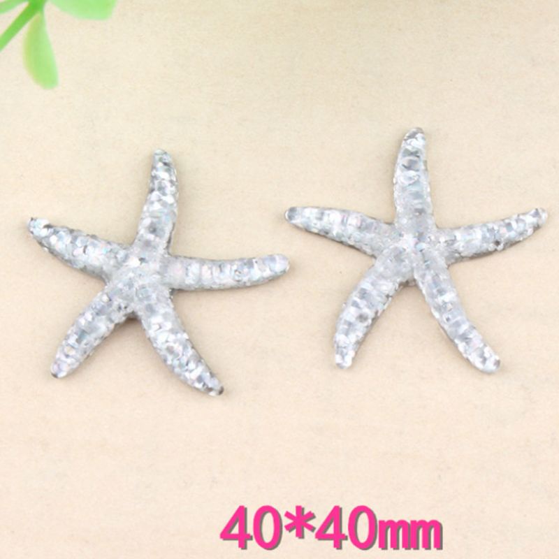 Set 10 Mặt Dây Chuyền Hình Sao Biển 40mm Bằng Nhựa Resin Dễ Thương Trang Trí Điện Thoại / Sổ Tay DIY