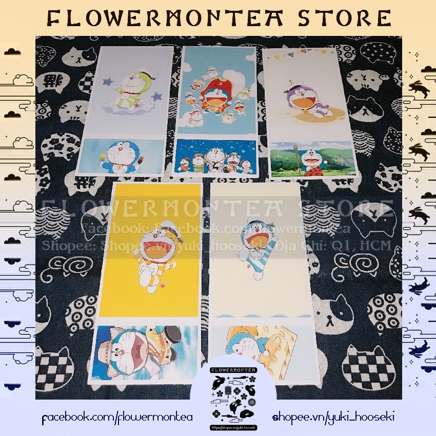 Bưu Thiếp | Postcard - Doraemon | Chú Mèo Máy Đến Từ Tương Lai 02 (Set 5 Bưu Thiếp, 50 Hình Dán - Giao Mẫu Ngẫu Nhiên)