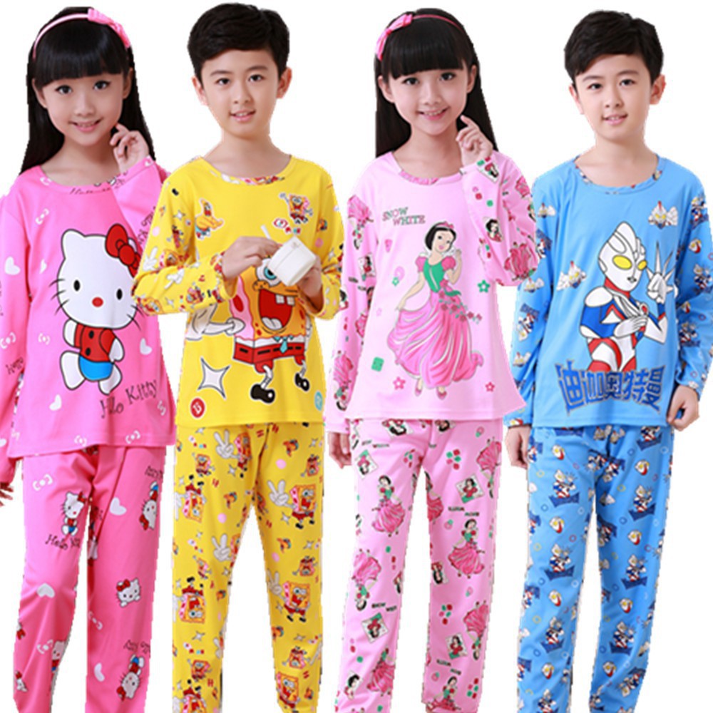 Quần áo Pijama họa tiết hoạt hình đáng yêu cho trẻ em