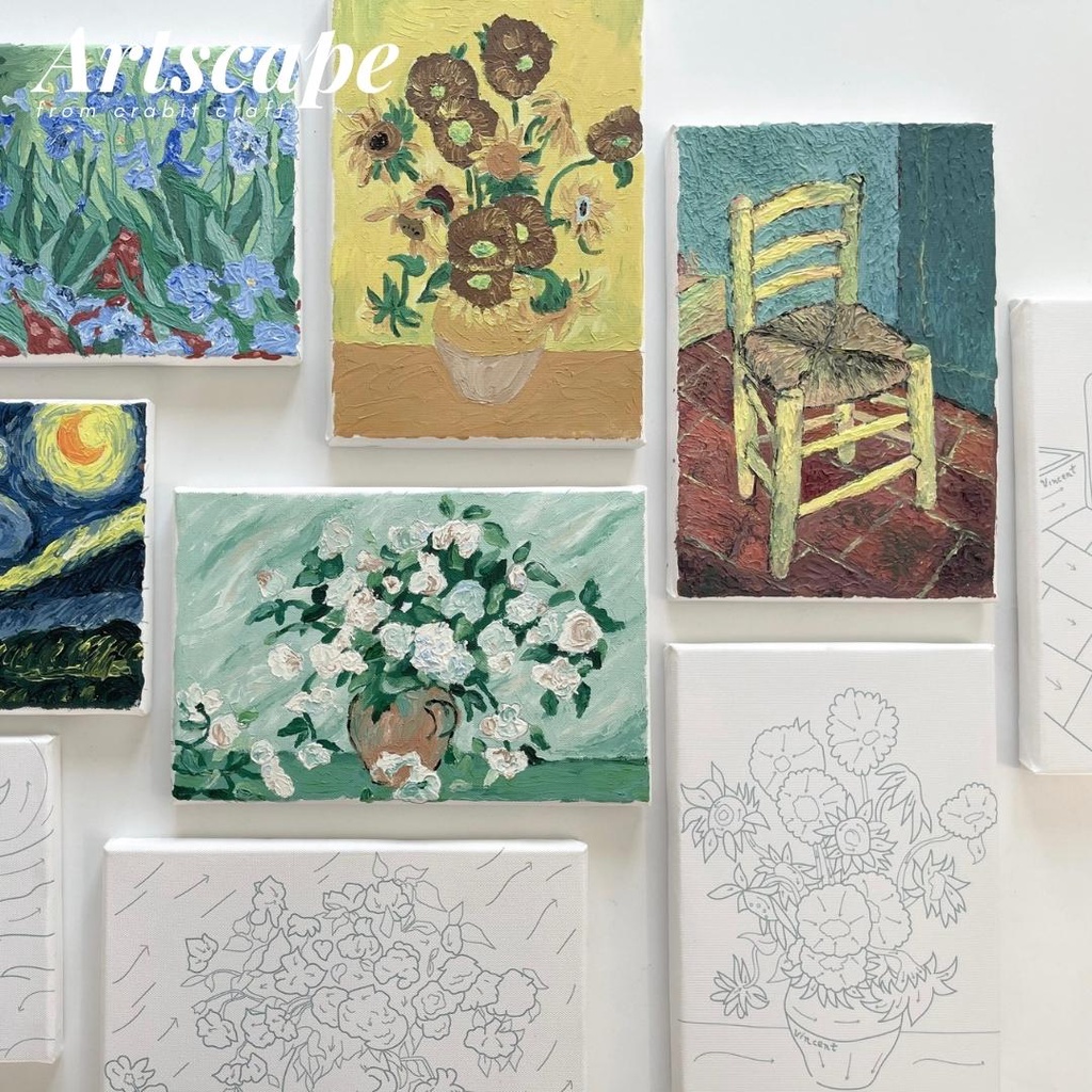 Tranh đắp nổi Van Gogh Crabit bộ dụng cụ vẽ và tranh vẽ sẵn Crabit Artscape Van Gogh's Chair