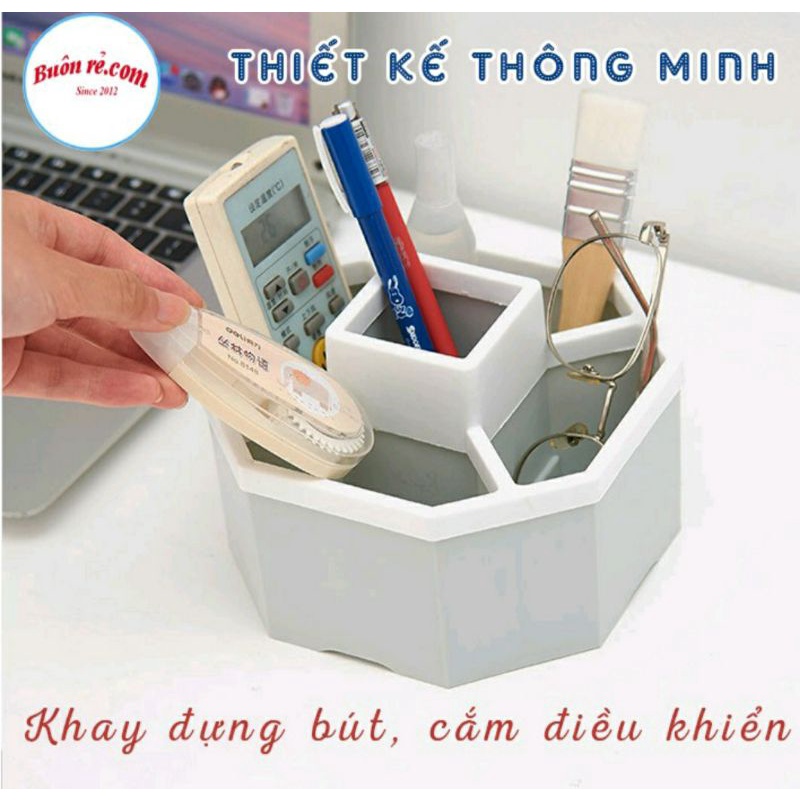 Khay tiện ích hình lục giác 5 ngăn nhựa Việt Nhật