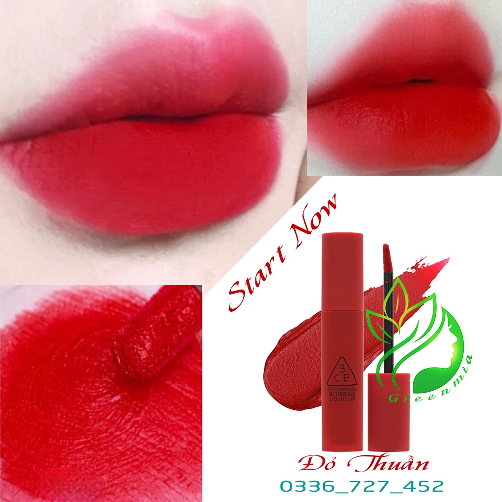 Son 3CE Blurring Liquid Lip Start Now 5.5g – Màu Đỏ Thuần Cổ Điển