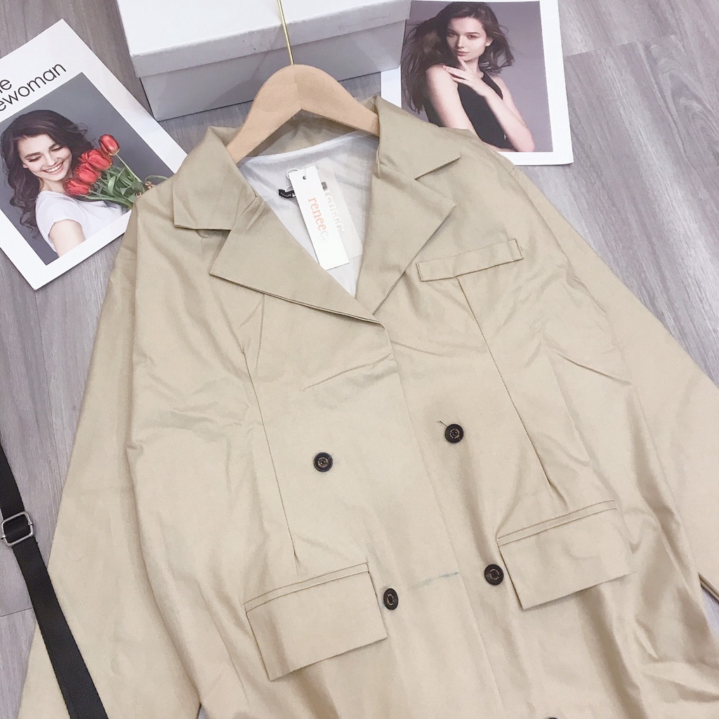 Áo Khoác Mangto Nữ Dáng Dài 🦋 Áo Măng Tô Kaki Lót Lụa 2 Lớp Cúc Cài Cổ Bẻ LONA CLOTHES | BigBuy360 - bigbuy360.vn