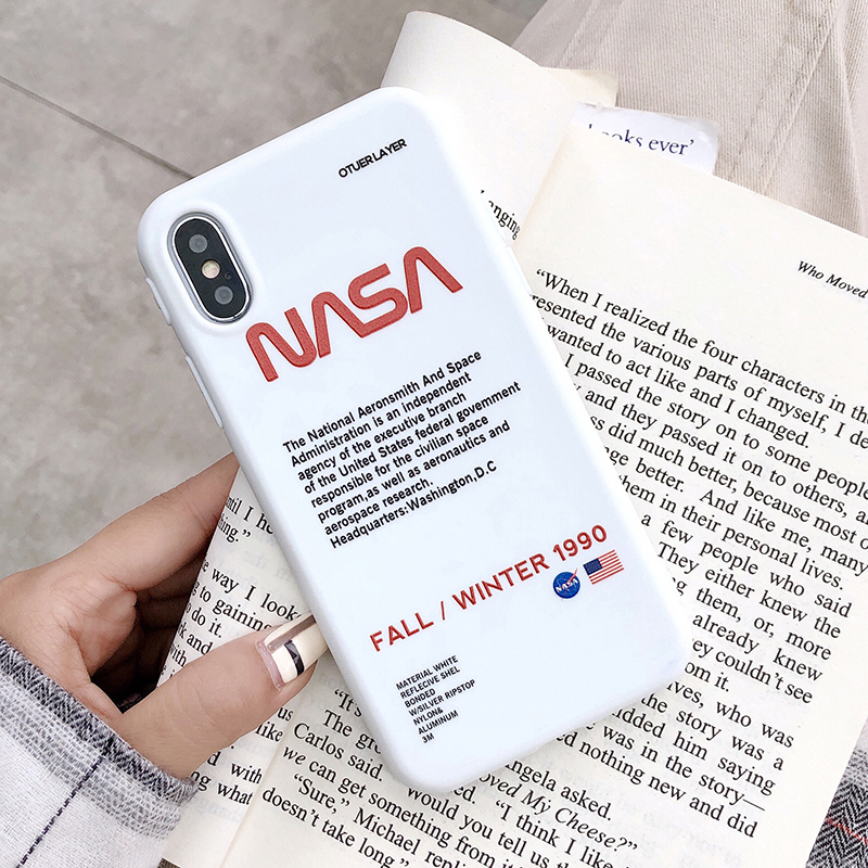 Ốp điện thoại mềm màu trắng màu xanh dương họa tiết NASA cho iPhone 7/8 Plus/X/XS/XR/XS MAX/11/11 PRO/11 Pro MAX/SE2/12