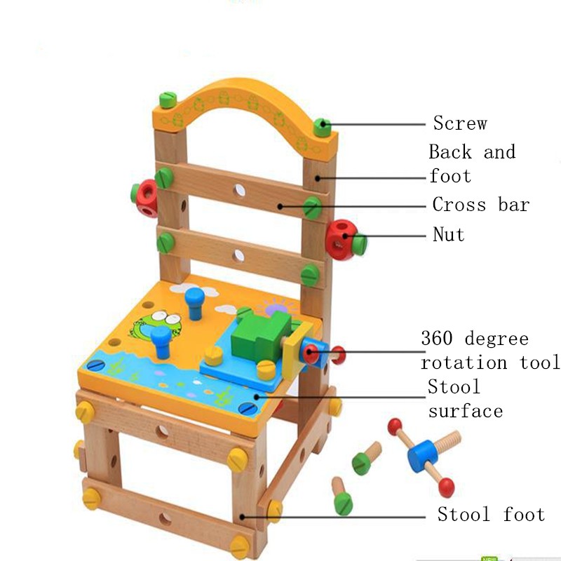 Bộ Đồ Chơi Xây Dựng Ghế Gỗ Cho Bé
