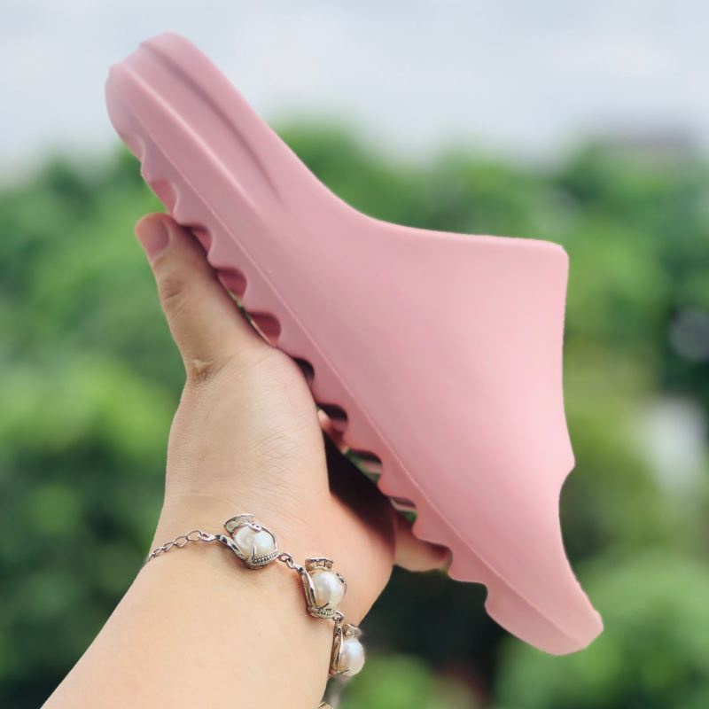 Dép unisex ❤️FREESHIP + Hộp❤️ dép đúc bánh mì slide quai ngang thể thao nam nữ đế in logo DAs, Y.Z-hồng