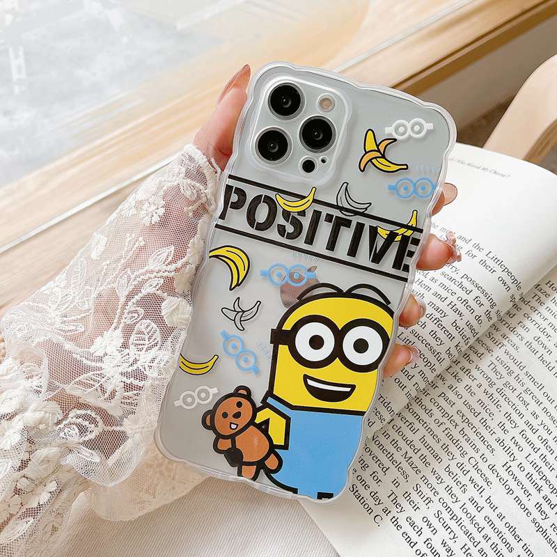Ốp Điện Thoại Silicon Mềm Họa Tiết Minions Màu Vàng Cho IPhone 7 8 Plus X XR XS Max 11 Pro Max 12 13 Pro Max SE 2020