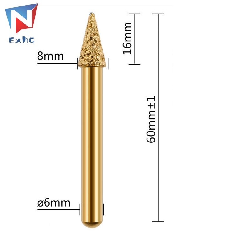 Mũi Khoan Mài Kim Cương 6mm Thông Dụng Cho Máy Khoan/Đá/Kim Cương