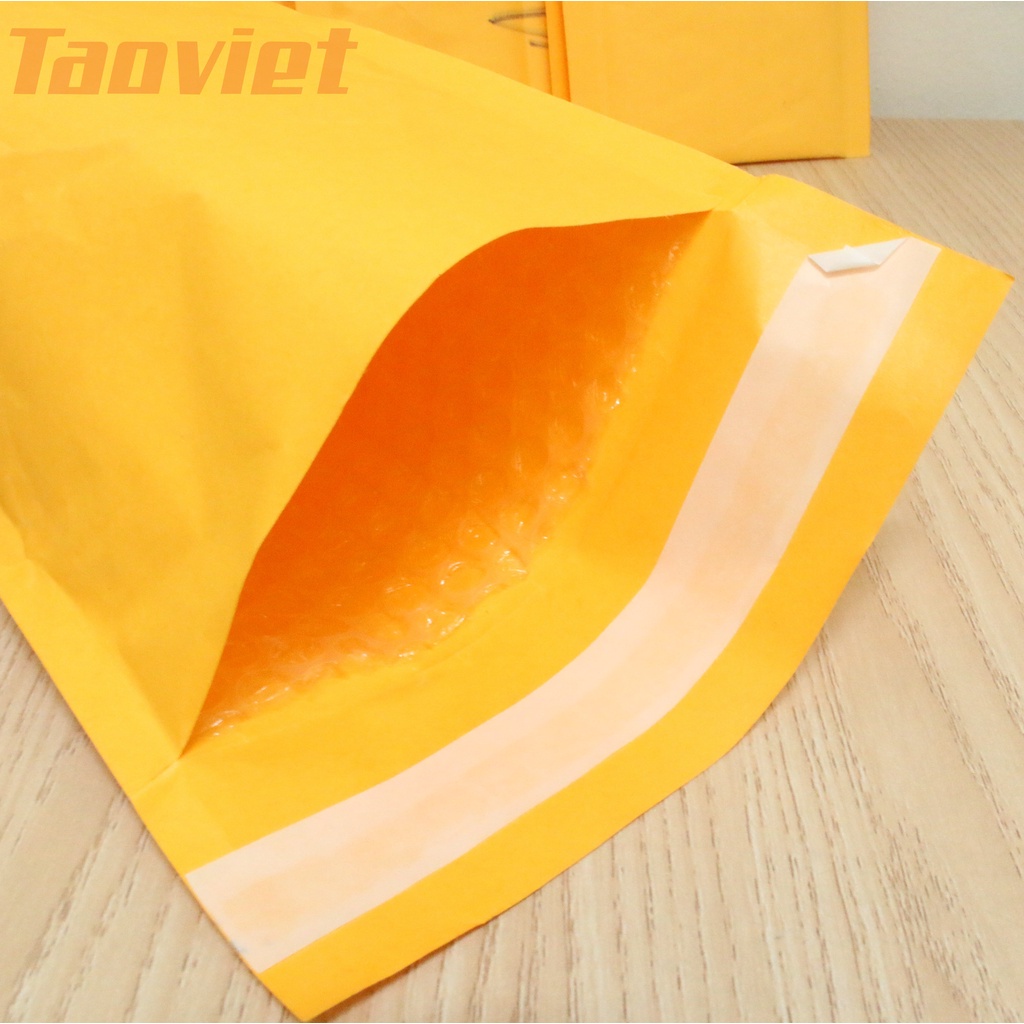 COMBO 10 TÚI bọc hàng ép bóng khí giảm chấn giấy Kraft túi gói hàng dán niêm phong chống sốc