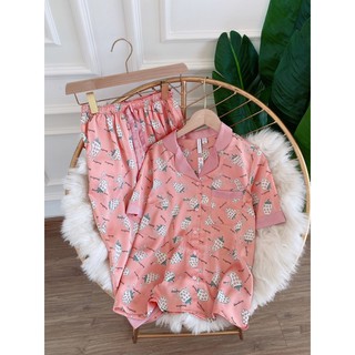 Bộ ngủ lụa quần ngố chỉ còn HỒNG