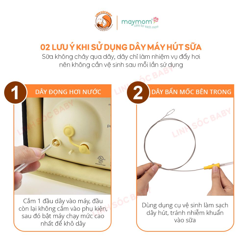 Dụng cụ cọ rửa vệ sinh dây máy hút sữa dài 100cm, thép không gỉ