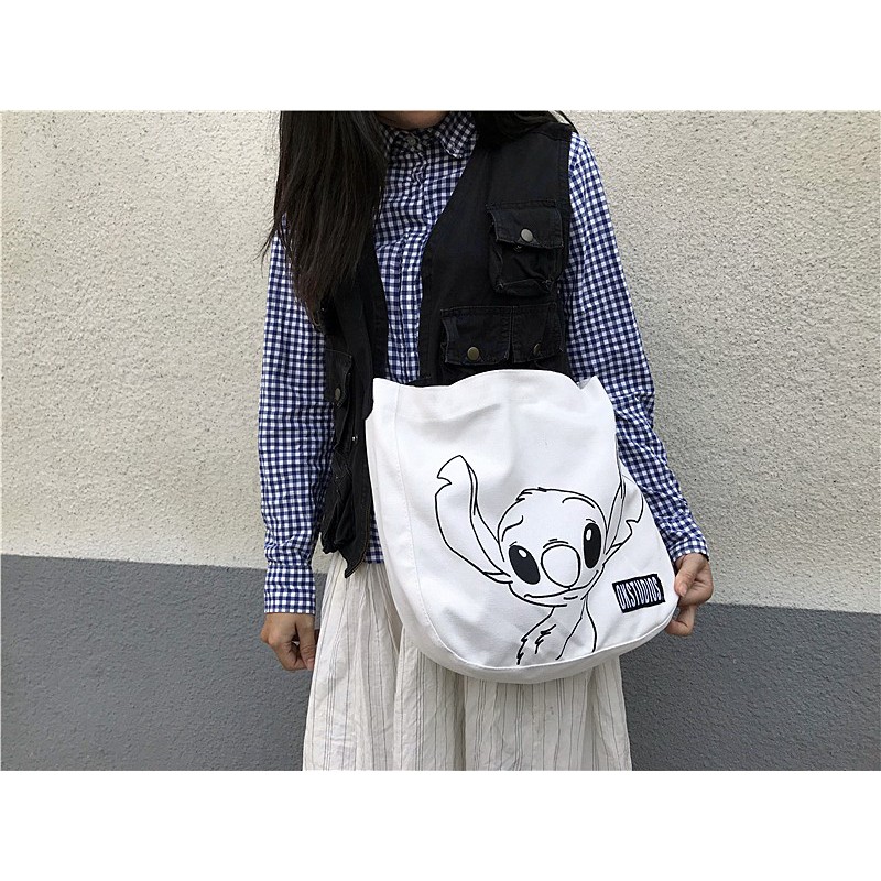 [RẺ VÔ ĐỊCH] Túi tote đeo chéo chuột Stitch unisex Hàn Quốc