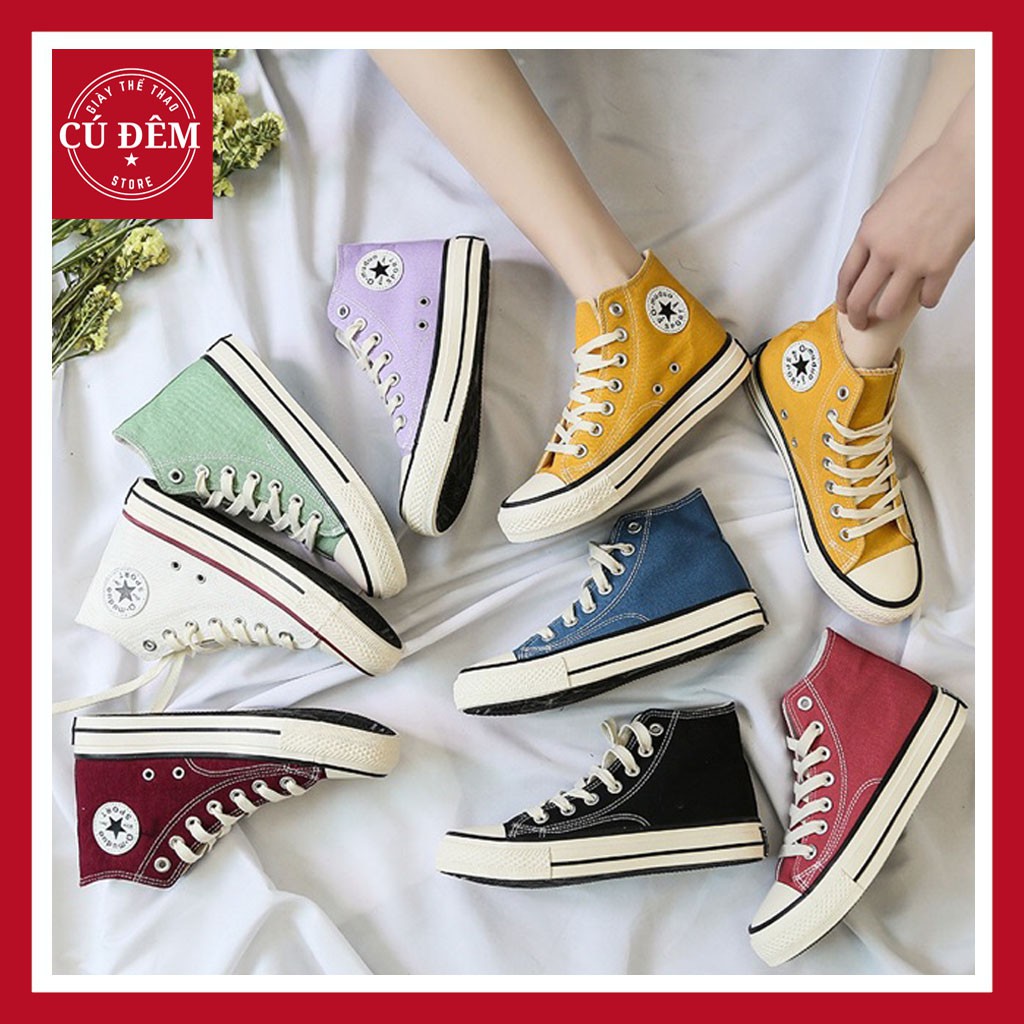 [𝐓𝐚̣̆𝐧𝐠 𝐓𝐢𝐜𝐤𝐞𝐫] Giày Thể Thao Nữ Cổ Cao Xinh Xắn (Kiểu Dáng Convers Cổ Cao 1970s)