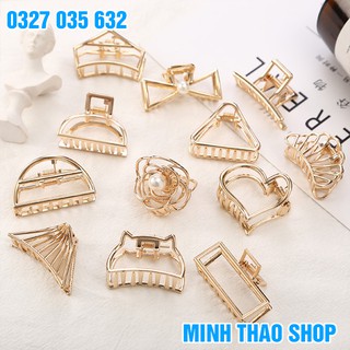 Kẹp Càng Cua Cố Định Tóc Bằng Kim Loại Màu Vàng Hàn Quốc