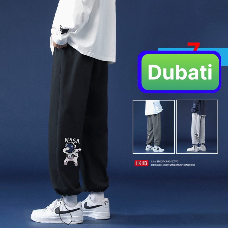 QUẦN JOGGER NAM NỮ UNISEX CHẤT NỈ DÀY DA CÁ ỐNG SUÔNG RỘNG IN HÌNH NASA RÚT DÂY SÀNH ĐIỆU MỚI -DUBATI FASHION