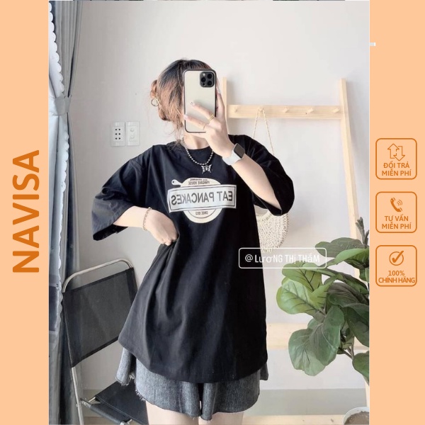 Áo thun nữ áo phông nữ unisex form rộng tay ngắn in hình cổ tròn NAVISA AT241