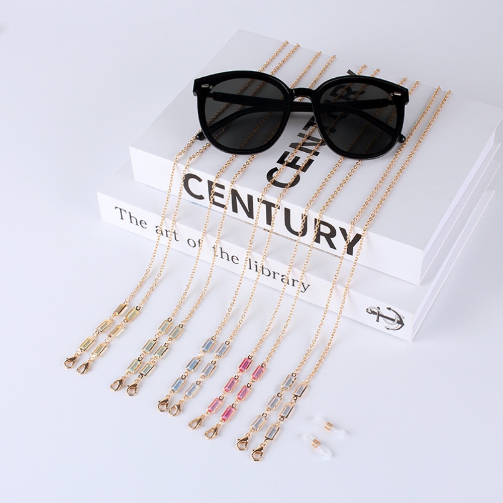 Mask lanyardCrystal Necklace Glasses Holder Mask Anti-lost Chain Gradient Color Imitation Mask strap