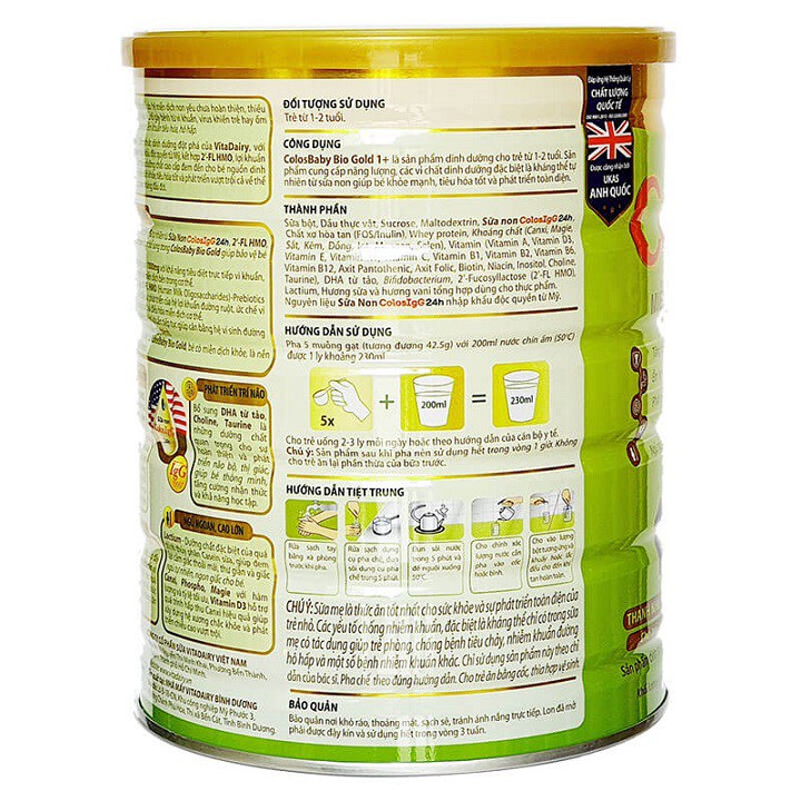 [Quét mã tích xu] Sữa Colosbaby BIO số 1+ 800G [Date mới nhất]