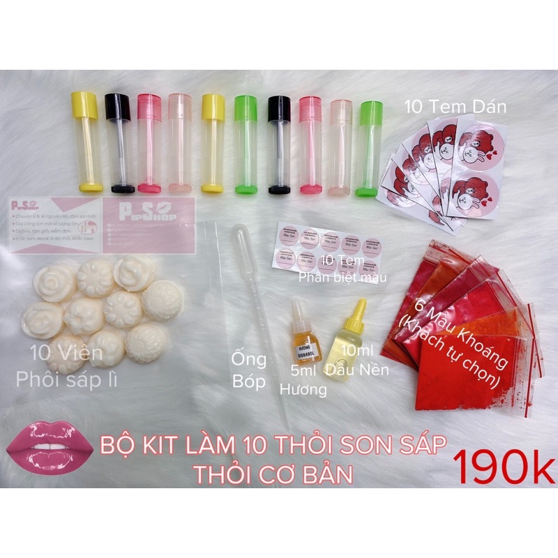 BỘ KIT LÀM SON SÁP CƠ BẢN HANDMADE.
