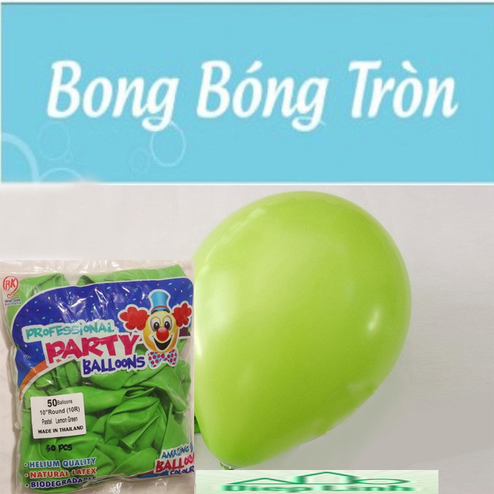 Bộ 50 Bong Bóng Tròn Thái Lan Loại 1 Màu Và Nhiều Màu loại 10 inch