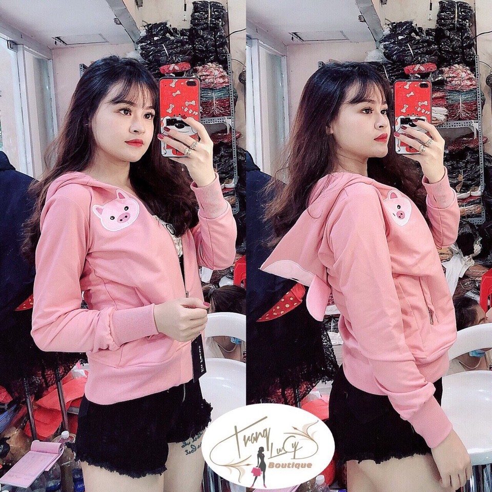 Áo Khoác Chống Nắng Mủ Heo Siêu Cute
