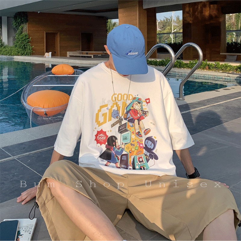 Áo Thun Unisex Nam Form Rộng - TTL866 Chất Thun Cotton Mềm Mát - Áo Phông Nam Tay Lỡ - 3 Màu Cực Đẹp | BigBuy360 - bigbuy360.vn