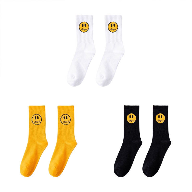 Vớ cotton nguyên chất in hình mặt cười hoạt hình dễ thương vui nhộn phong cách Harajuku cho nữ YR