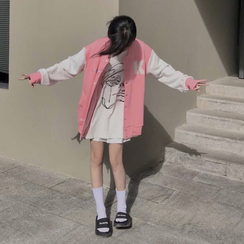 Áo Khoác Jacket Nỉ Flower KIZDER Unisex Nam Nữ Form Tiêu Chuẩn, chất liệu co dãn, áo nhẹ, hình in nổi