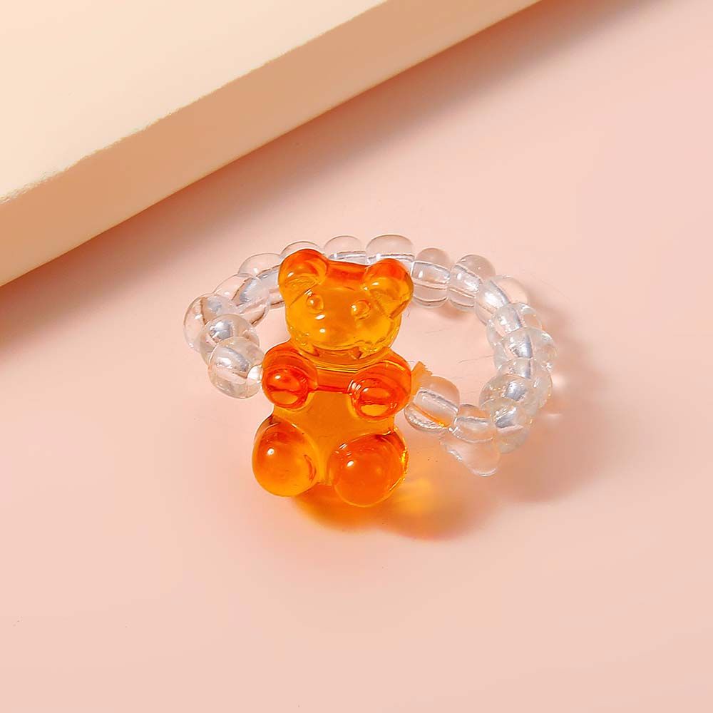 Nhẫn Co Giãn Đính Hạt Nhiều Màu Sắc Phong Cách Hàn Quốc Thanh Lịch Cho Nữ