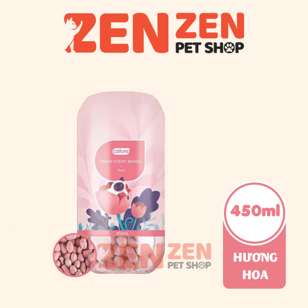 Viên thơm khử mùi CATURE / hạt khử mùi cát vệ sinh mèo 450ml