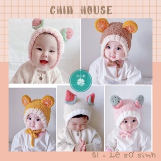 Mũ len lông cừu hình hoa quả cho bé