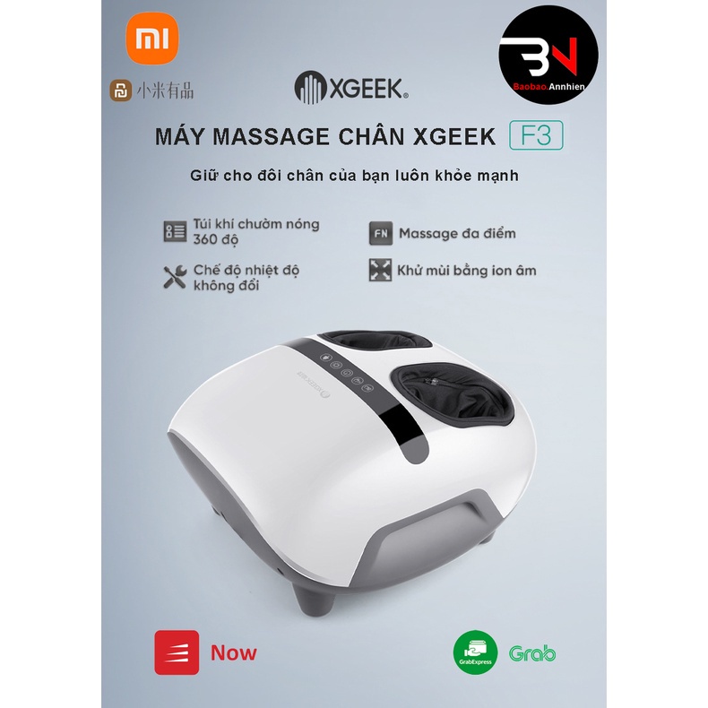 Máy massage chân bấm huyệt Xiaomi XGEEK F3, máy massage chân 360 độ, thư giãn, giảm mệt mỏi - BH 12 tháng