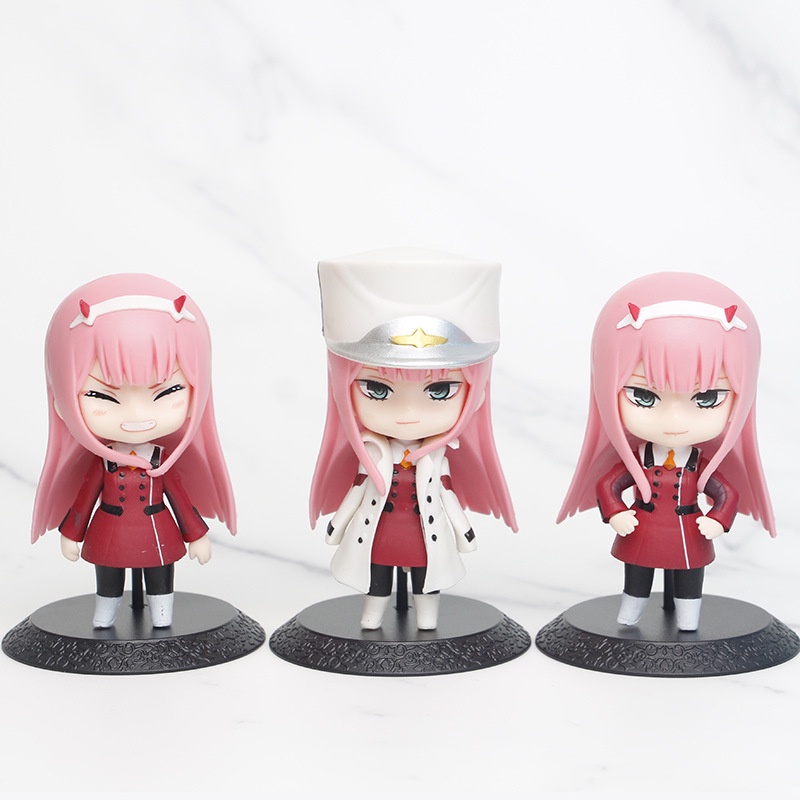Bộ 3 Mô Hình Nhân Vật Hoạt Hình darling in the Franx zero two 02 strelizia 10cm Bằng pvc