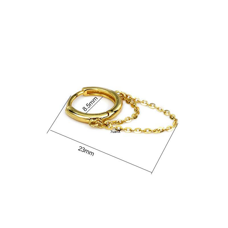 1 Chiếc Bông Tai Mạ Bạc S925 Có Dây Tua Dài 8mm