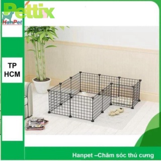 [ Bao Đổi Trả ] Bộ Chuồng quây chó mèo sóc thỏ 11 lưới + 1cửa+ Chốt Chuồng sắt sơn tĩnh điện -Chuồng quây chó mèo