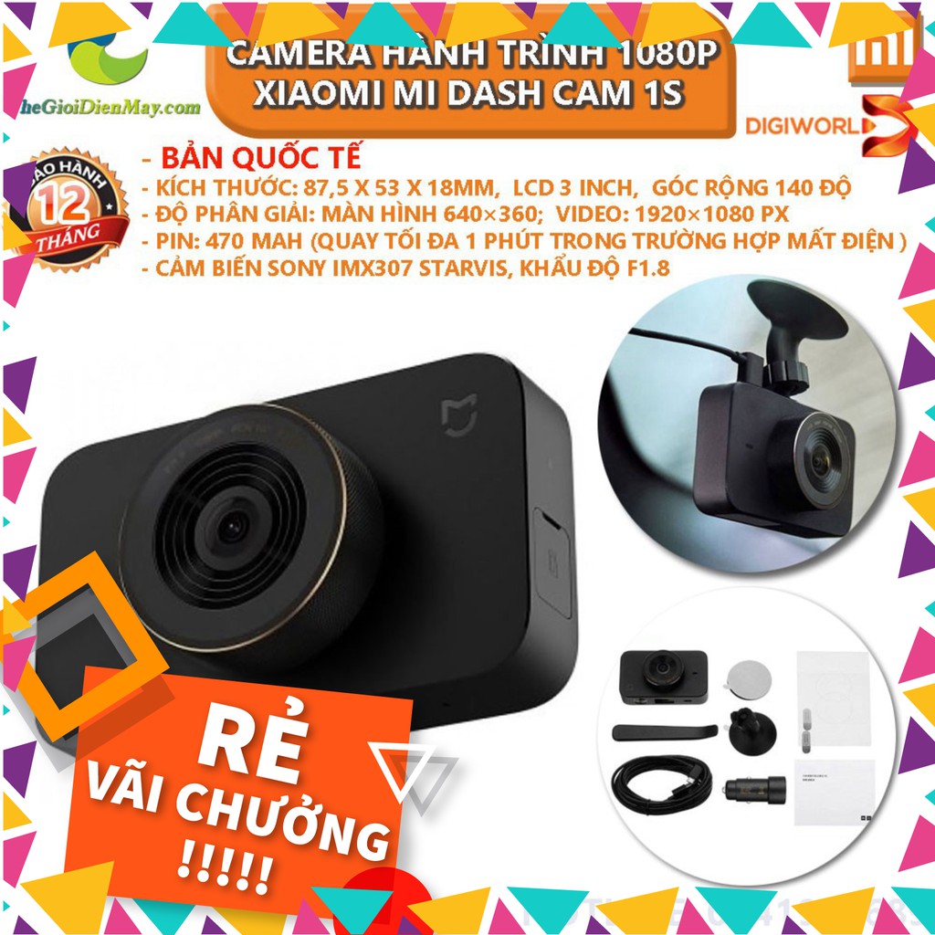 [SALE] [Bản quốc tế] Camera Hành Trình 1080P Xiaomi Mi Dash Cam 1S - Bảo hành 12 tháng - Shop Thế Giới Điện Máy .