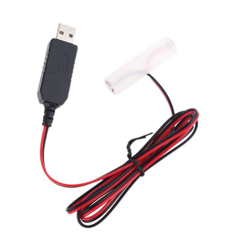 Bộ khử pin AA 2m CRE LR6 cáp cấp nguồn USB thay thế 1 đến 4 pin AA cho đài phát thanh đồng hồ đồ chơi điện dây đèn LED