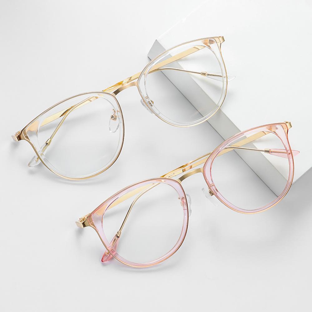 Mắt Kính Gọng Nhựa Trong Suốt Họa Tiết Da Báo Thời Trang