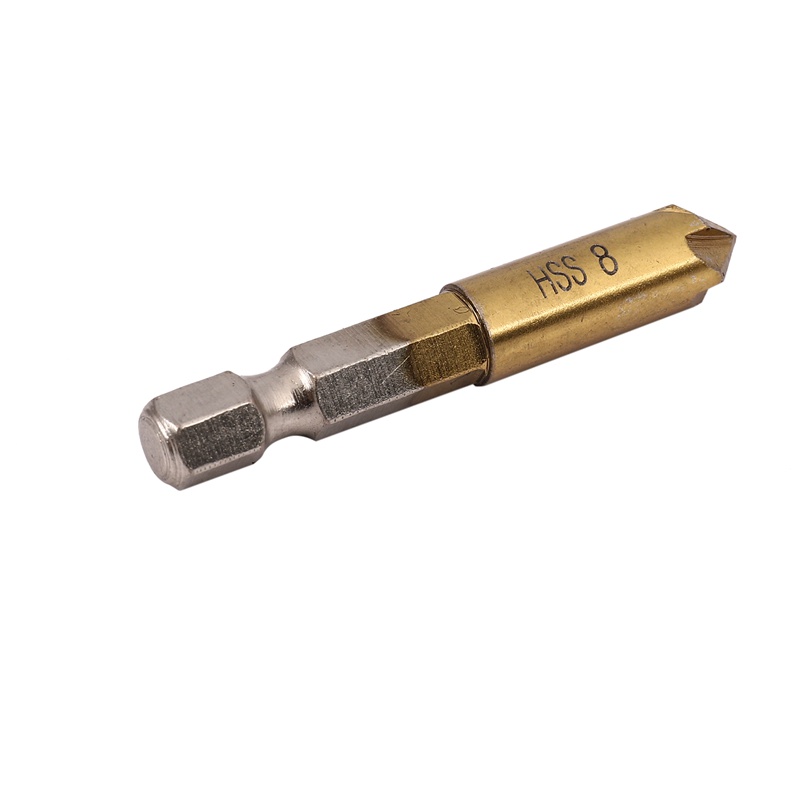 6 x 5 Flute 90degree 1 '4 inch Hex HSS Countersink Drill Bit Set Chamfer Cutter 6-19