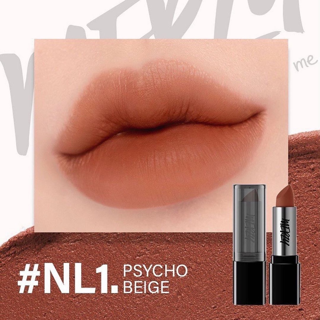 Son Thỏi Lì, Mịn Mượt Nhẹ Môi Merzy Noir In The Lipstick 3.3g