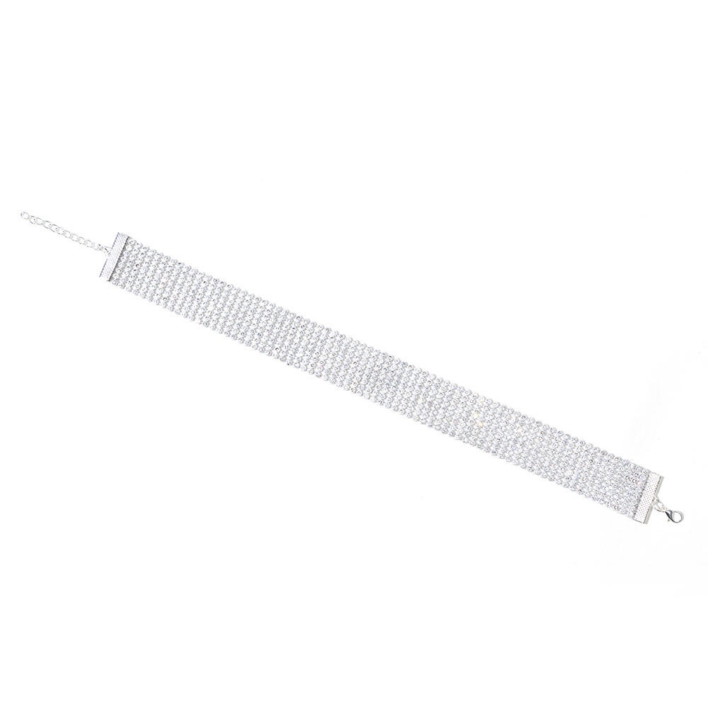 Vòng cổ choker ngắn đính đá kim cương toàn bộ có thể điều chỉnh kích thước cho nữ