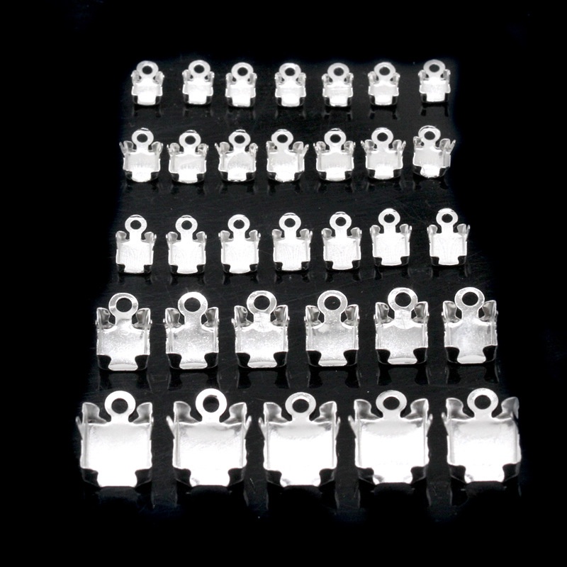 1786780 Set 10 Đầu Kẹp Dây Xích 2-4mm Mạ Vàng / Bạc Làm Trang Sức DIY 1786780