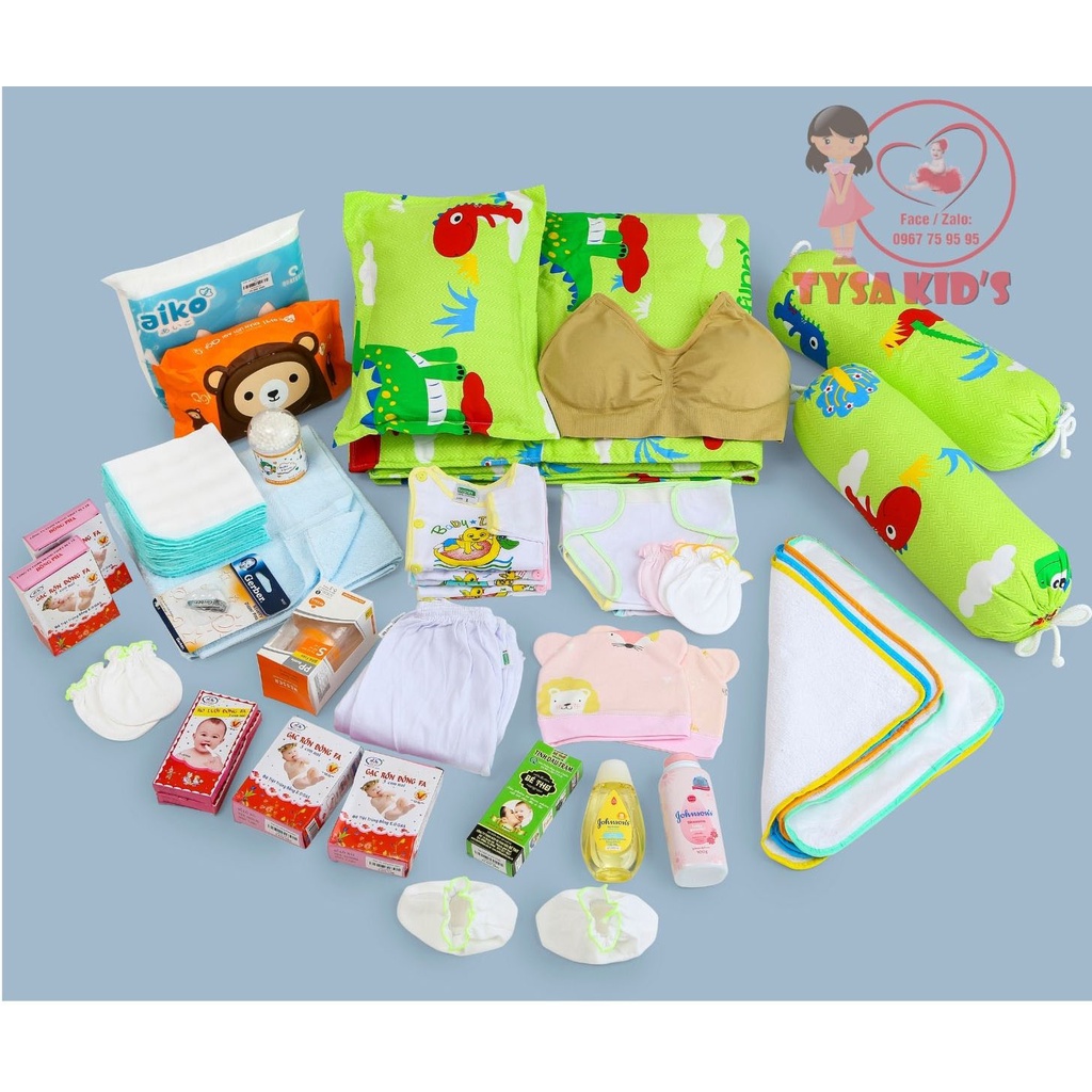 Combo trọn bộ đồ dùng đi sinh cho mẹ và bé đầy đủ trọn gói siêu tiết kiệm (44 món)