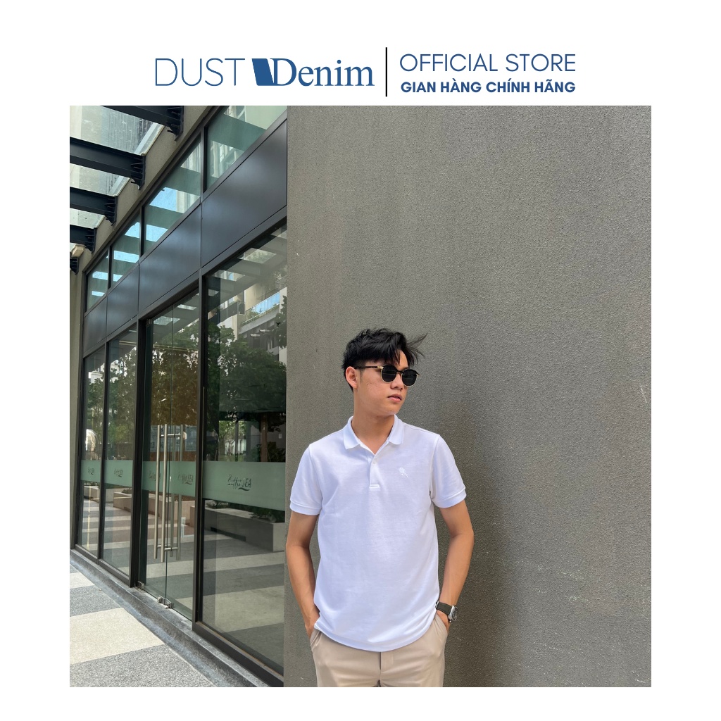 Áo thun Polo nam cổ bẻ DUST DENIM chất vải cotton dệt hạt gạo, thoáng khí, co giãn tốt