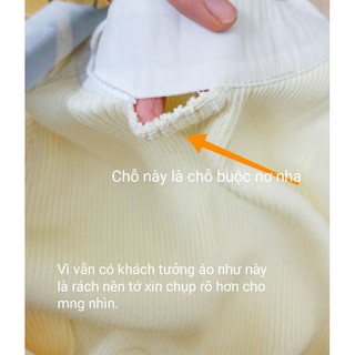 (SẴN) Áo len tay loe nơ cổ