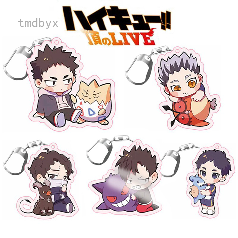 Tmdbyx Móc khóa Acrylic Haikyuu dễ thương