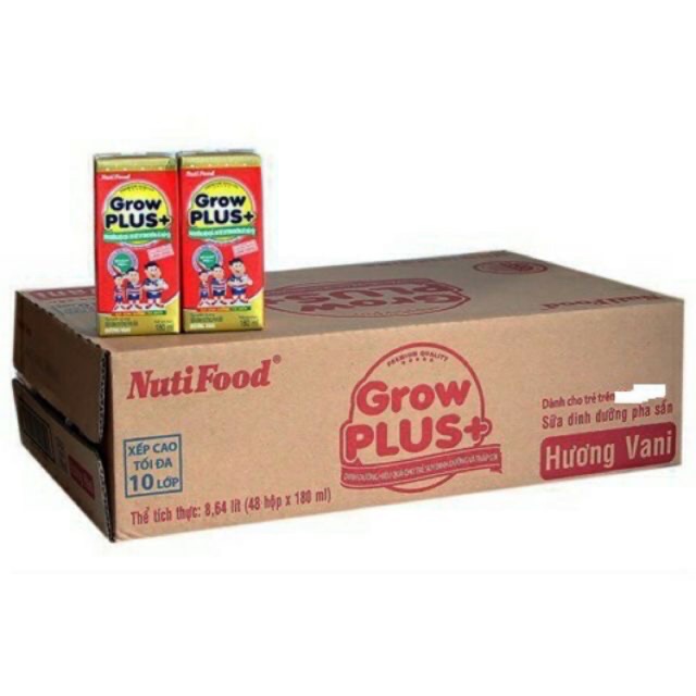 Thùng 48 Hộp Sữa Grow Plus + Đỏ 180ml