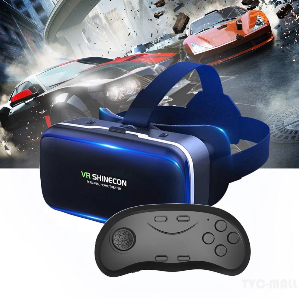 SHINECON VR Glasses Mobile Phone Virtual Reality G04 Wearing Game Smart 3D Digital Glasses + D01 Bluetooth Handle